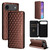 iPhone Air Cubic Grid Texture Flip Leather Phone Case - Brown