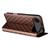 iPhone Air Cubic Grid Texture Flip Leather Phone Case - Brown
