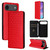 iPhone Air Cubic Grid Texture Flip Leather Phone Case - Red