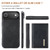 iPhone Air DG.MING M1 Series 3-Fold Multi Card Wallet Leather Phone Case - Black
