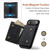iPhone Air DG.MING M1 Series 3-Fold Multi Card Wallet Leather Phone Case - Black