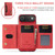 iPhone Air DG.MING M2 Series 3-Fold Card Bag Wallet Leather Phone Case - Red