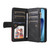iPhone Air Dual-color 9 Card Slots Zipper Wallet Leather Phone Case - Black