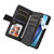 iPhone Air Dual-color 9 Card Slots Zipper Wallet Leather Phone Case - Black