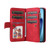 iPhone Air Dual-color 9 Card Slots Zipper Wallet Leather Phone Case - Red