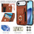 iPhone Air Elastic Card Bag Ring Holder Phone Case - Brown
