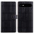 iPhone Air Embossed Checkered Leather Phone Case - Black