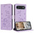iPhone Air Embossed Kitten Phone Leather Case with Lanyard - Purple