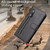 iPhone Air Fashion Calf Texture Zipper Leather Phone Case - Black