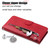 iPhone Air Fashion Calf Texture Zipper Leather Phone Case - Red