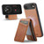 iPhone Air Fierre Shann Cowhide Vertical Flip Magnetic Card Holder Phone Case - Brown iPhone Air Fierre Shann Cowhide Vertical Flip Magnetic Card Holder Phone Case - Brown