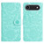 iPhone Air Floral Embossed Pattern Leather Phone Case - Light Green