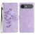 iPhone Air Flower Butterfly Embossing Pattern Leather Phone Case - Purple
