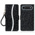 iPhone Air Glitter Powder Filp Leather Phone Case - Black