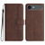 iPhone Air Heart Pattern Skin Feel Leather Phone Case - Brown
