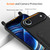 iPhone Air Integrated Card Bag Solid Color Liquid Silicone Phone Case with Lanyard - Black
