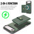 iPhone Air Kalebol Magnetic Button Card Bag MagSafe Ring Leather Phone Case - Green