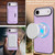 iPhone Air Kalebol Strong Magnetic MagSafe Tri-Fold Wallet Leather Phone Case - Purple
