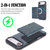 iPhone Air Kalebol Strong MagSafe Magnetic Two-Fold Card Bag Leather Phone Case - Blue