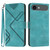 iPhone Air Line Pattern Skin Feel Leather Phone Case - Light Blue
