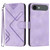 iPhone Air Line Pattern Skin Feel Leather Phone Case - Light Purple