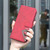iPhone Air Magnetic Buckle Rhombus Texture Leather Phone Case - Red