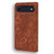 iPhone Air Mandala Embossed Dual-Fold Calf Leather Phone Case - Brown