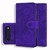 iPhone Air Mandala Embossed Dual-Fold Calf Leather Phone Case - Purple
