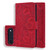 iPhone Air Mandala Embossed Dual-Fold Calf Leather Phone Case - Red
