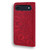 iPhone Air Mandala Embossed Dual-Fold Calf Leather Phone Case - Red