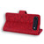 iPhone Air Mandala Embossed Dual-Fold Calf Leather Phone Case - Red