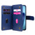 iPhone Air Multi-Function Wallet 10 Card Slots Leather Phone Case - Dark Blue