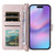 iPhone Air Multifunctional 6-Card Slots Leather Phone Case with Wrist Strap - Pink