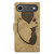 iPhone Air Pen Heart Cat Embossed Leather Phone Case - Apricot iPhone Air Pen Heart Cat Embossed Leather Phone Case - Apricot
