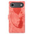 iPhone Air Pen Heart Cat Embossed Leather Phone Case - Orange
