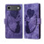 iPhone Air Pen Heart Cat Embossed Leather Phone Case - Purple