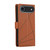 iPhone Air PU Genuine Leather Texture Embossed Line Phone Case - Brown
