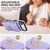iPhone Air Rhombic Texture Card Bag Phone Case with Long Lanyard - Light Purple