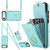 iPhone Air Rhombic Texture Card Bag Phone Case with Long Lanyard - Mint Green