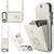iPhone Air Rhombic Texture Card Bag Phone Case with Long Lanyard - White