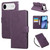 iPhone Air Rose Flower Embossed 3-Card Slots Leather Phone Case - Deep Purple