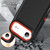 iPhone Air Rugged PC + Silicone Phone Case with Holder - Black+Orange