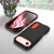iPhone Air Rugged PC + Silicone Phone Case with Holder - Black+Orange