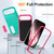 iPhone Air Rugged PC + Silicone Phone Case with Holder - Light Green+Rose Red