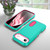 iPhone Air Rugged PC + Silicone Phone Case with Holder - Light Green+Rose Red