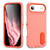 iPhone Air Rugged PC + Silicone Phone Case with Holder - Transparent+Orange