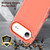 iPhone Air Rugged PC + Silicone Phone Case with Holder - Transparent+Orange