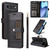 iPhone Air Six Card Slots Buckle Leather Phone Case with Lanyard - Black