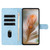 iPhone Air Skin Feel Embossed Feather Leather Phone Case - Light Blue
