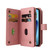 iPhone Air Skin Feel Multi Card Slots Zipper Wallet Leather Phone Case - Pink